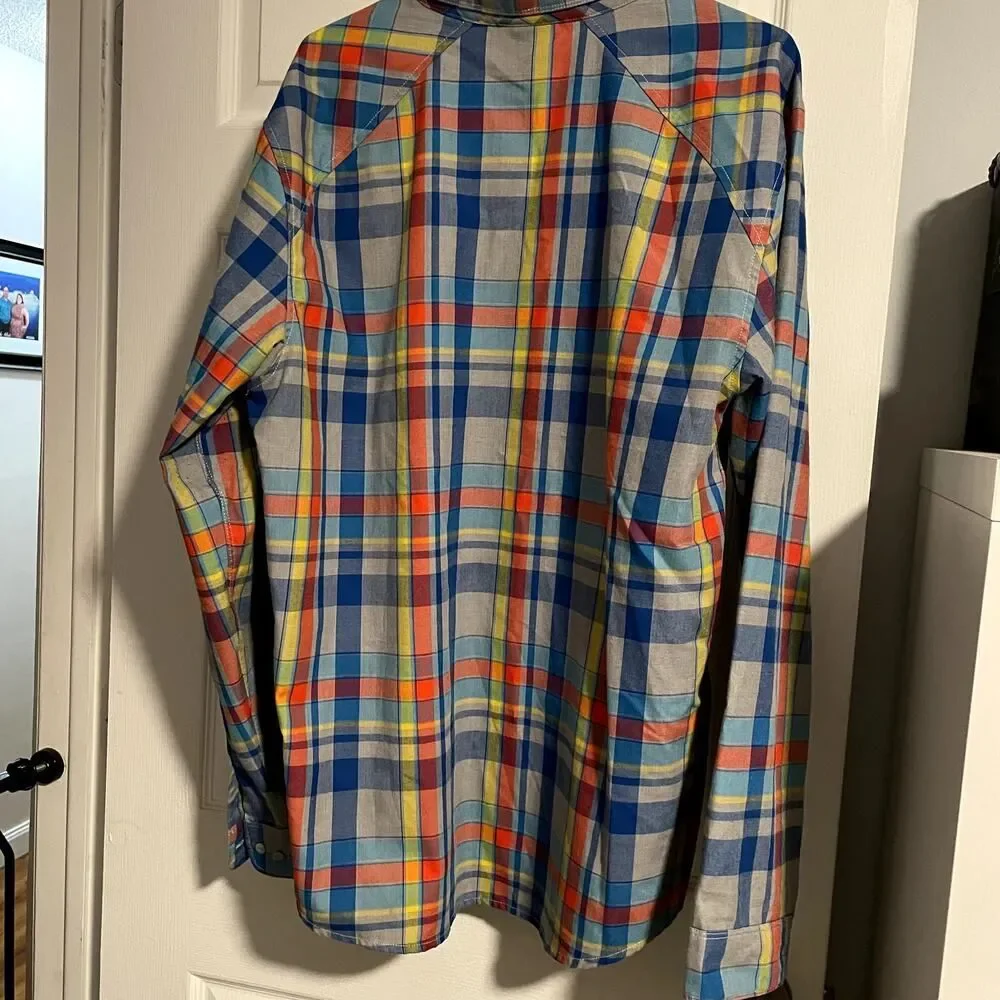 The North Face Men's Plaid Long sleeve Shirt Casual Button Down Size: Large